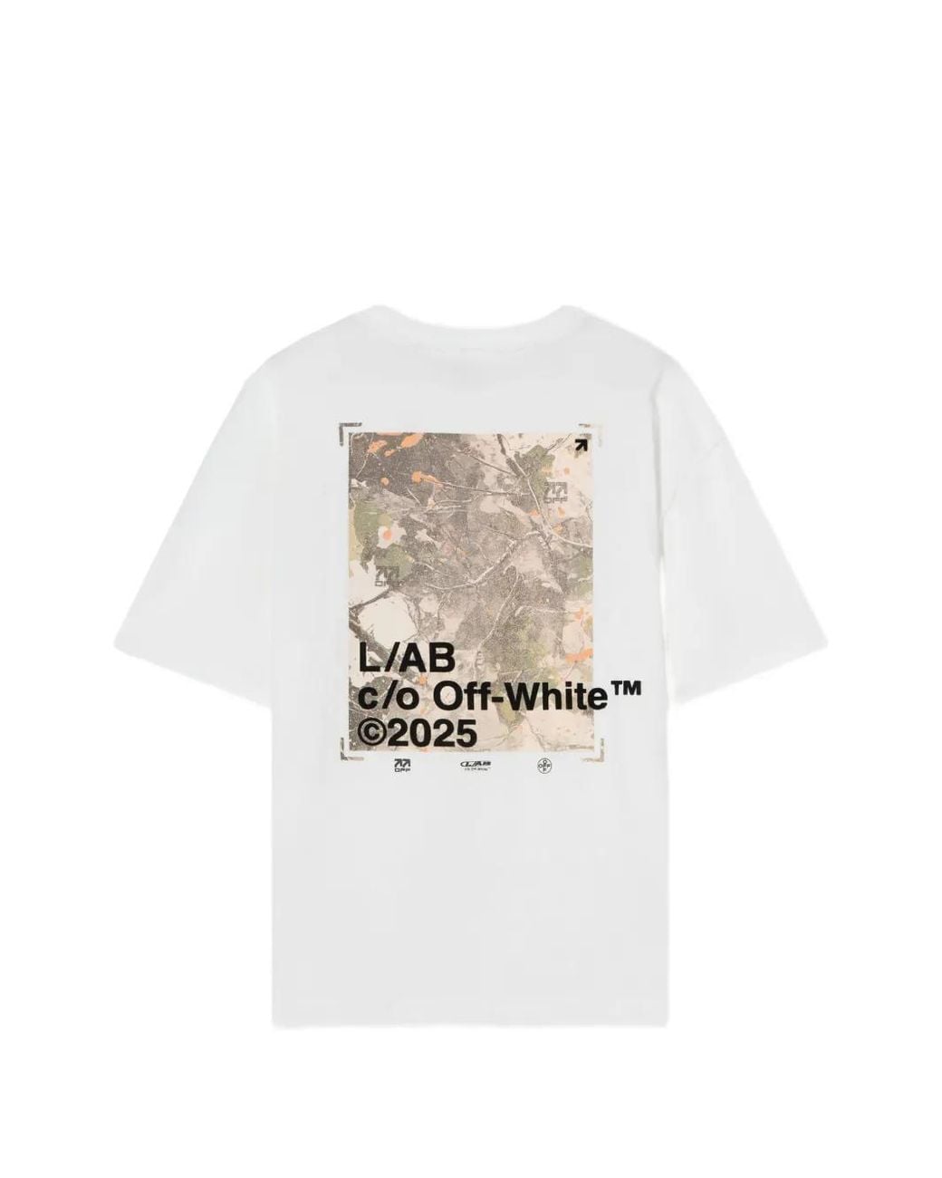 LAB C.O. OFF WHITE White Graphic-Print T-Shirt for men