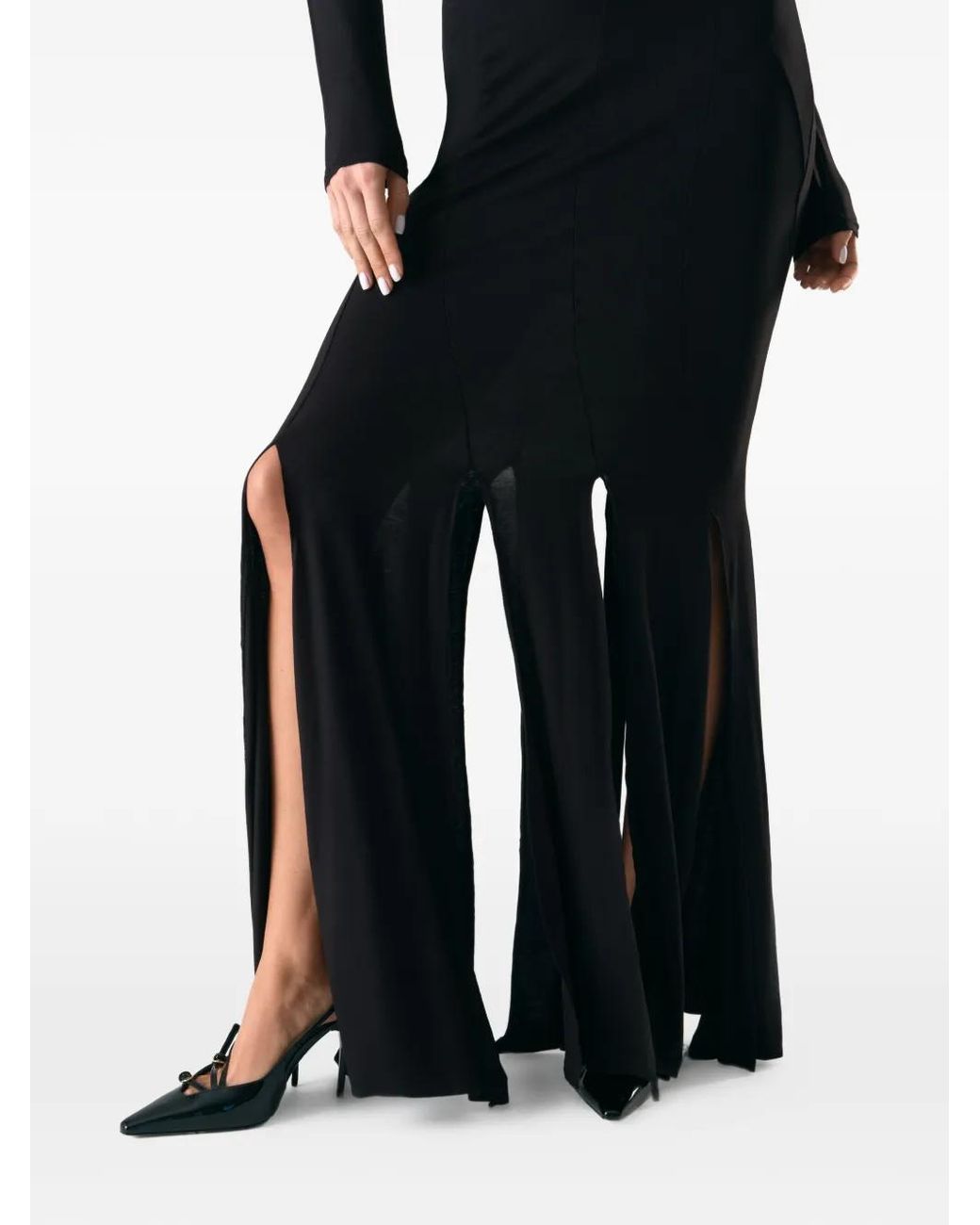 Lika Black High-Neck Maxi Dress