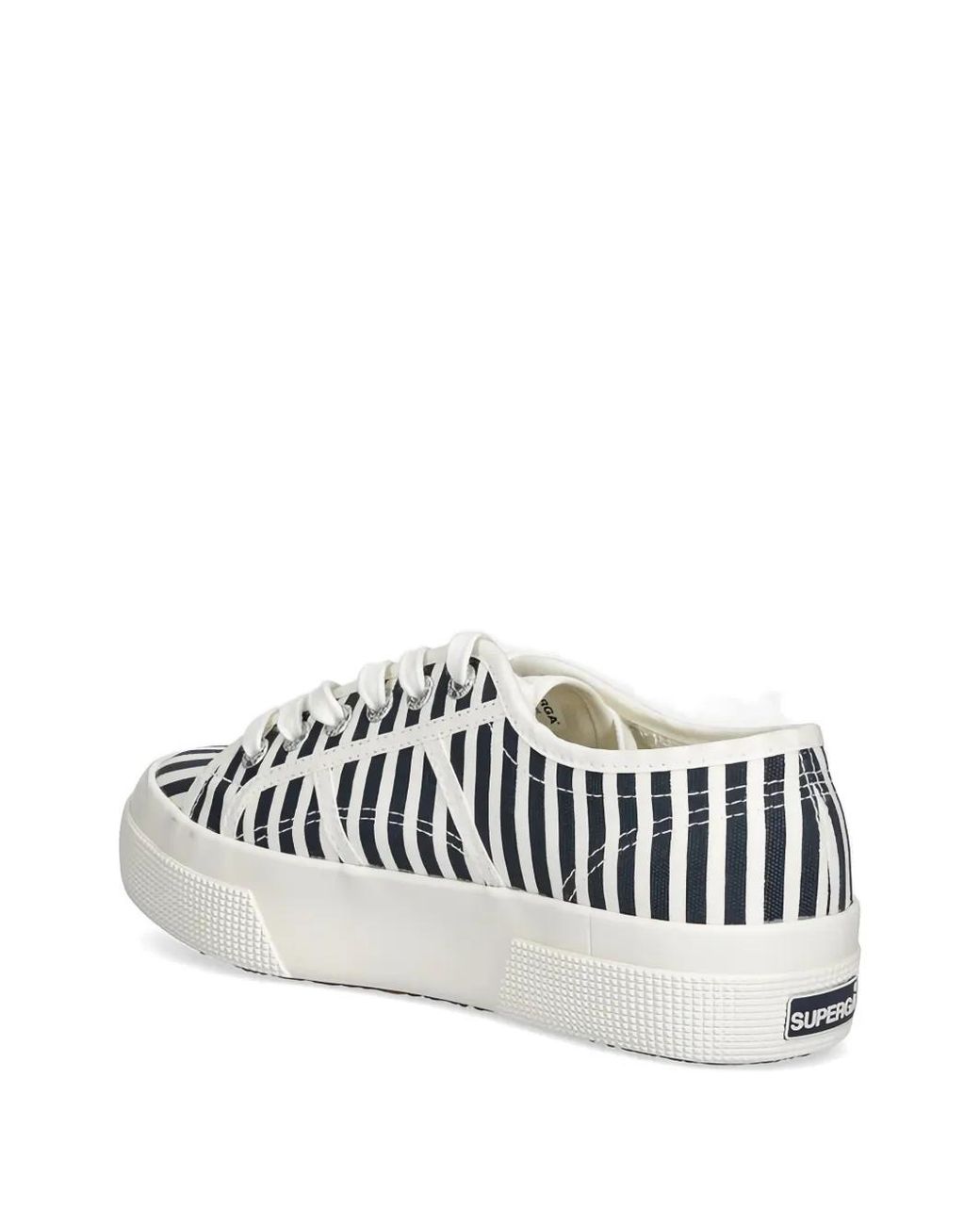 Superga White 2740 Striped Platform Sneakers