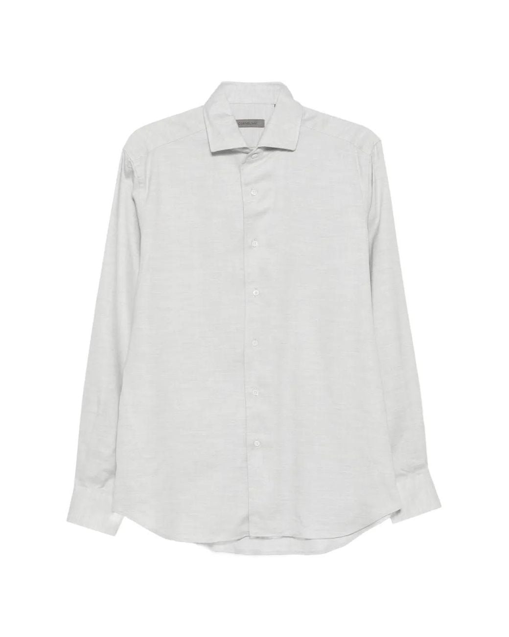 Corneliani White Button-Down Long-Sleeved Shirt for men