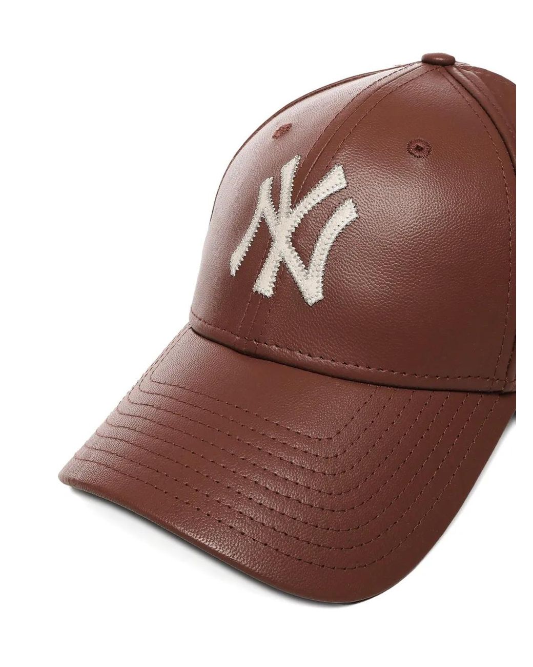 KTZ Brown Logo-Embroidered Leather Baseball Cap