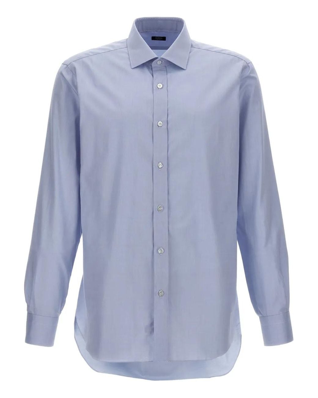 Barba Napoli Blue Button-Cuffed Poplin Shirt for men