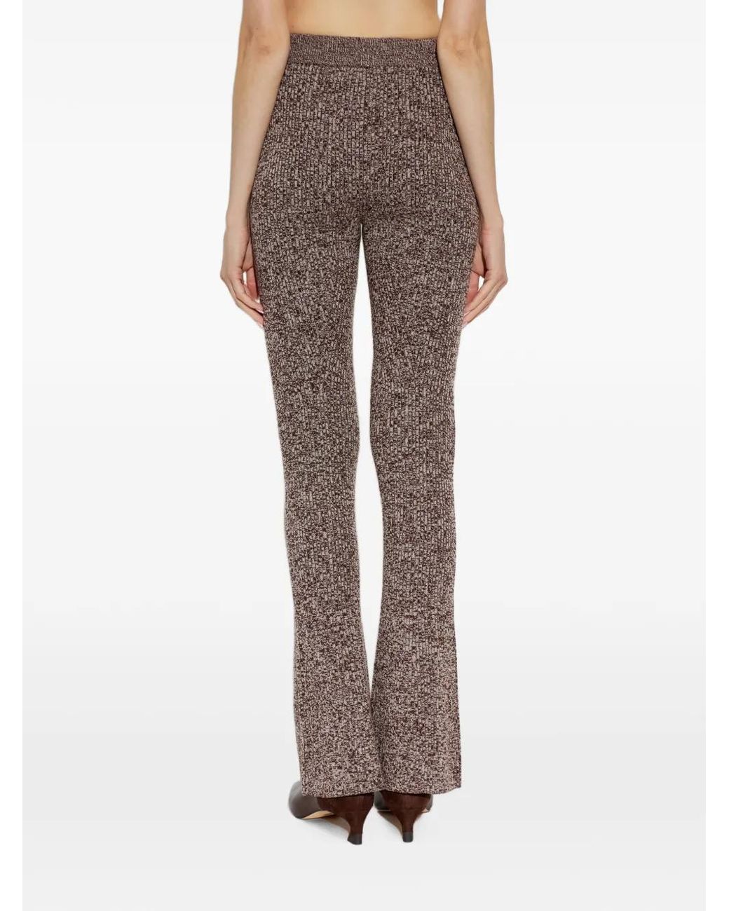 Sportmax Brown Velo Ribbed-Knit Trousers