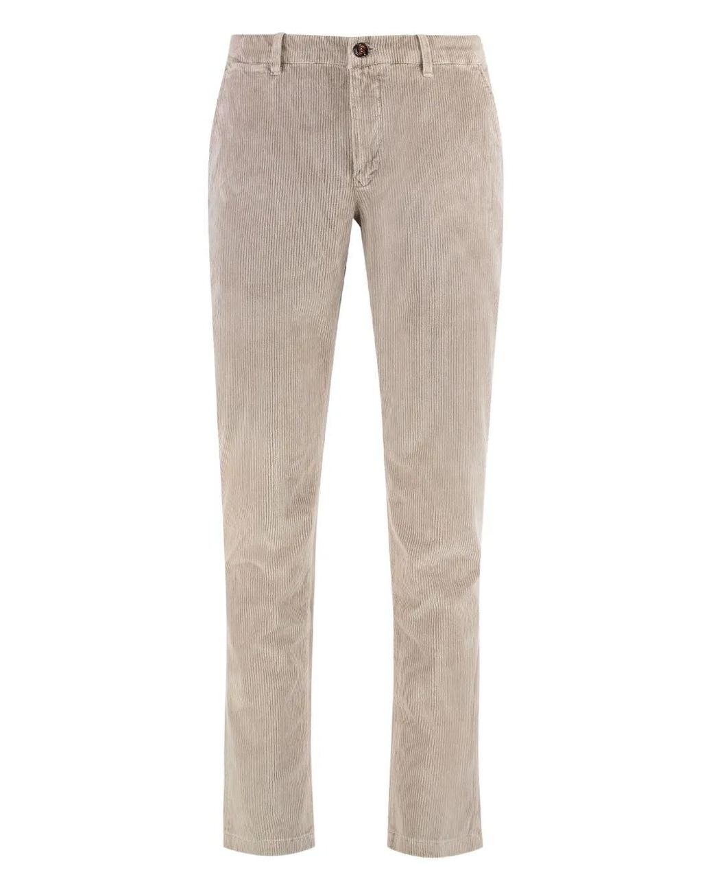 Moorer Ribfluwelen Broek in het Gray voor heren