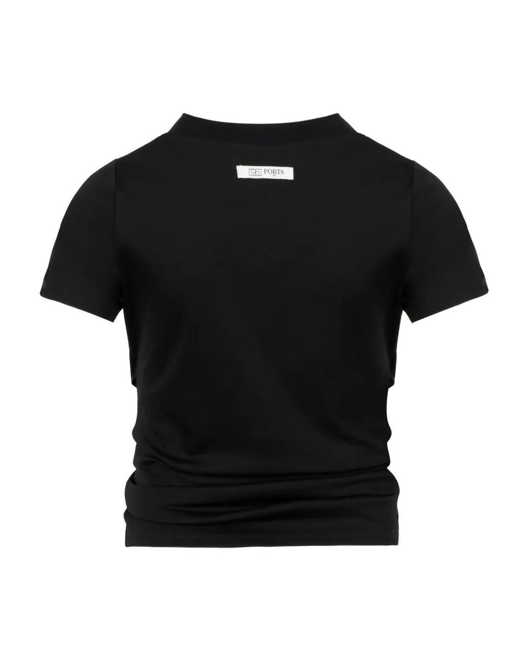 Ports 1961 Black Logo-Appliqué Cotton T-Shirt