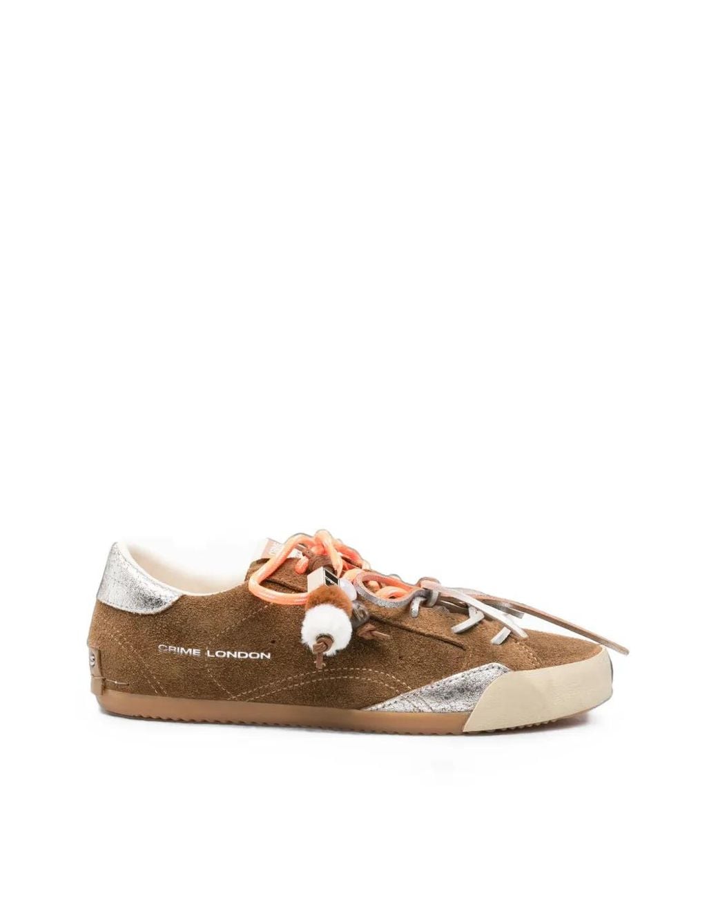Crime London Brown Sneakerina Leopard-Print Suede Sneakers