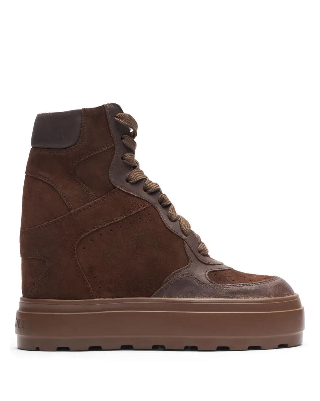 Casadei Brown High-Top Suede Sneakers