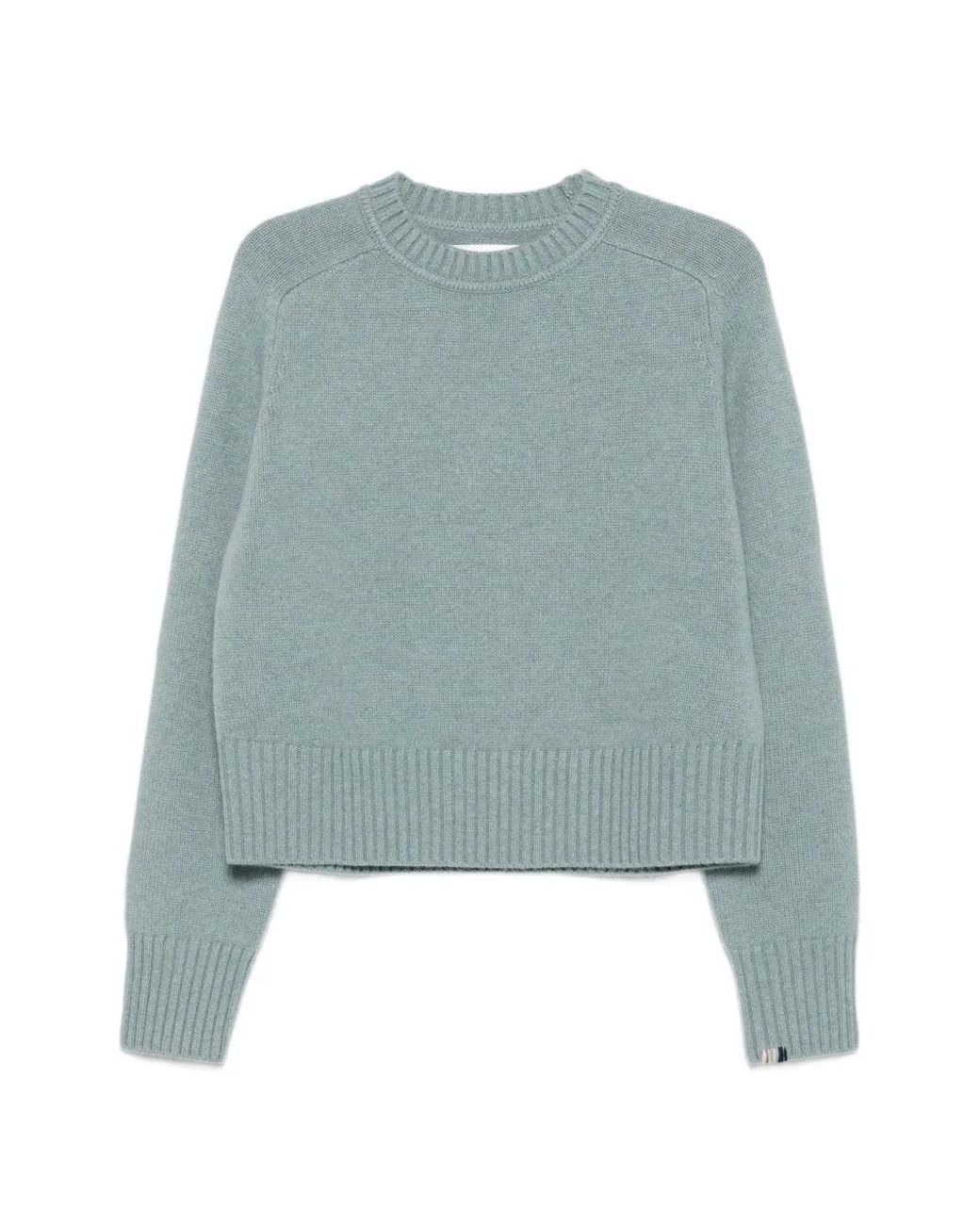 Extreme Cashmere Blue Ribbed-Knit Crew-Neck Sweater