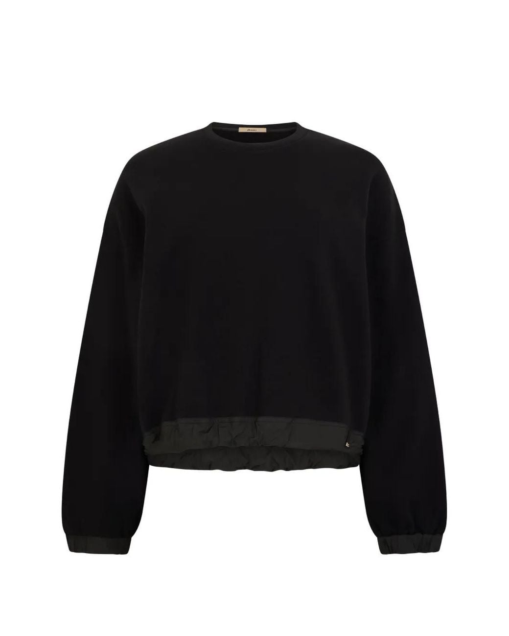 Herno Black Long-Sleeve Cropped Sweatshirt