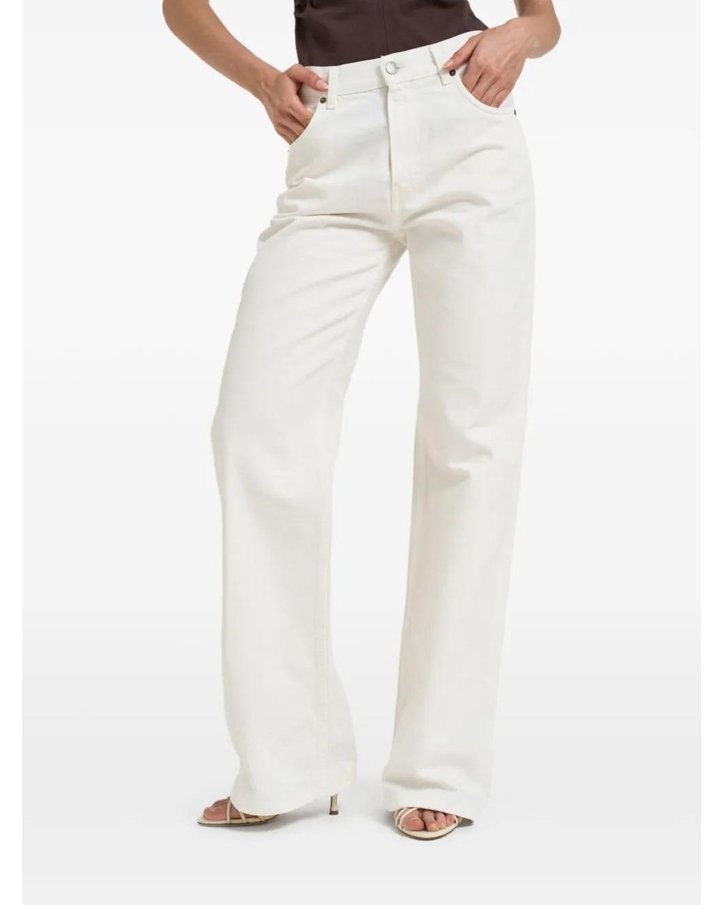 Haikure White Logo-Patch Jeans