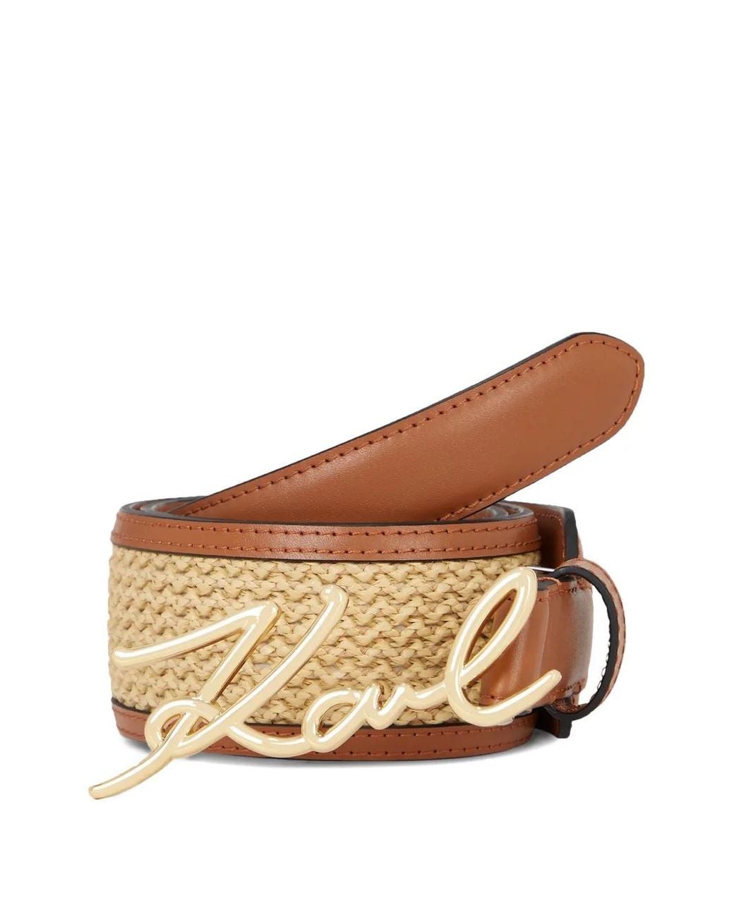 Karl Lagerfeld Natural Medium Signature Belt