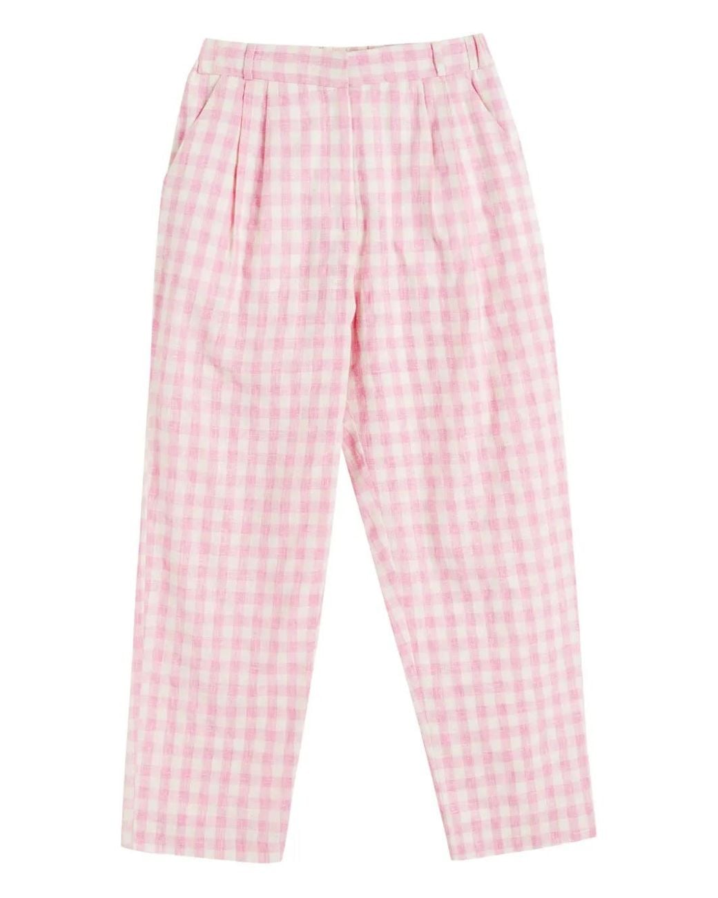 Chinti & Parker Pink Gingham-Pattern Trousers