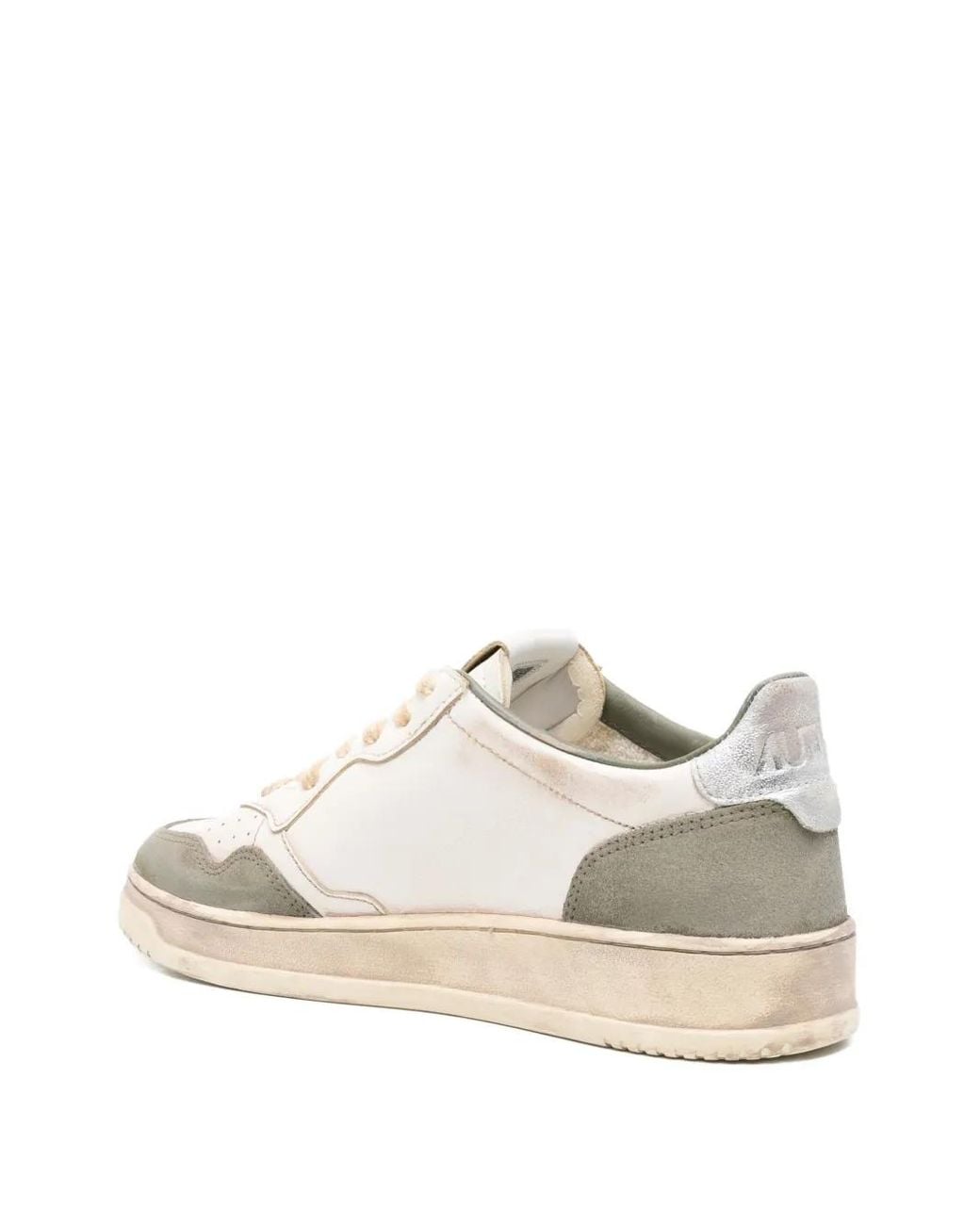 Autry White Leather Panelled Sneakers for men