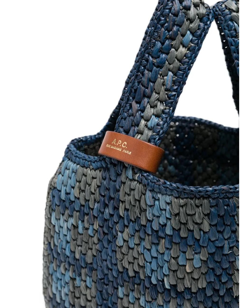 A.P.C. Blue Sac Cabas Pecan En Raphia