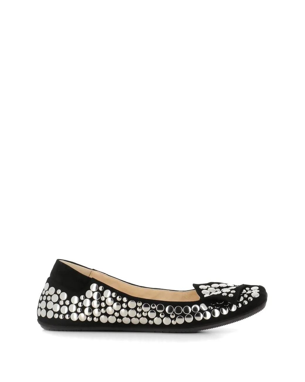 Dove Nuotano Gli Squali White Studded Ballet Flats