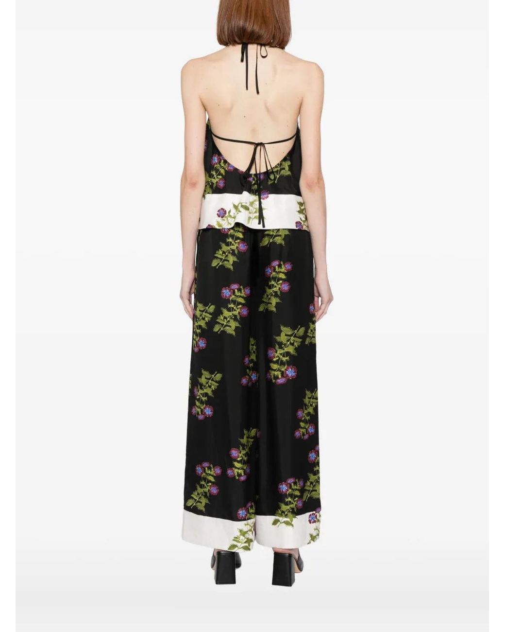 Cynthia Rowley Black Floral-Print Top