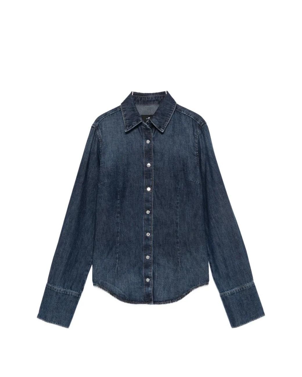7 For All Mankind Blue Chemise En Jean