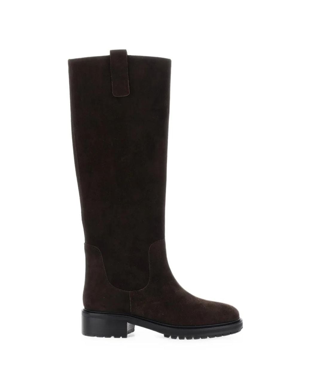 Aeyde Black Suede Knee-High Boots