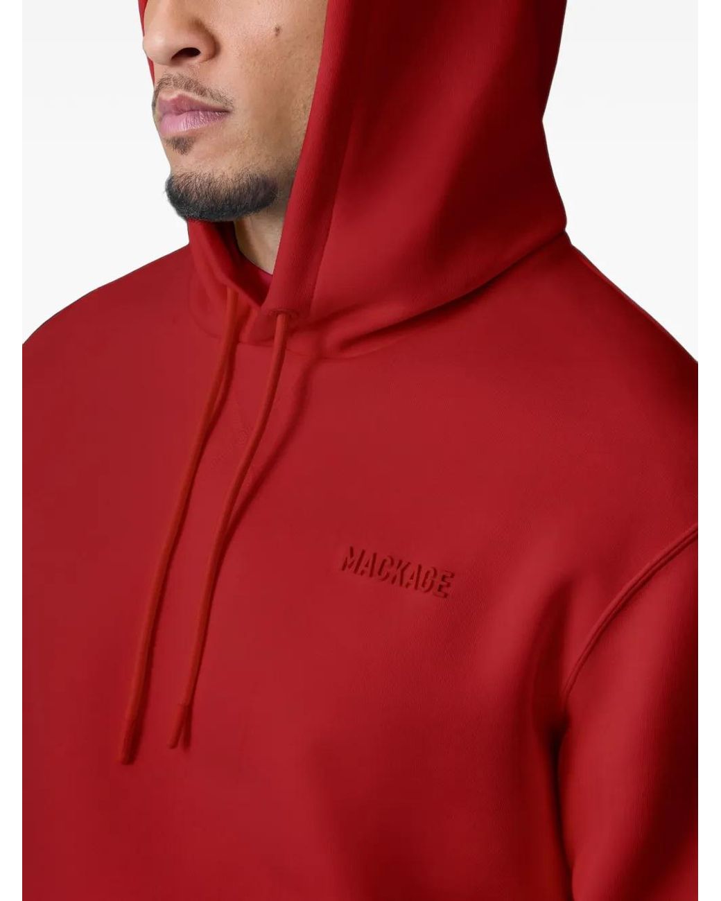 Mackage Red Kolton-Zz Logo-Debossed Hoodie for men