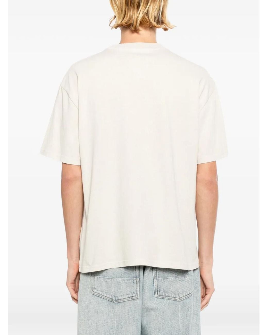 Melt White Football-Print T-Shirt for men
