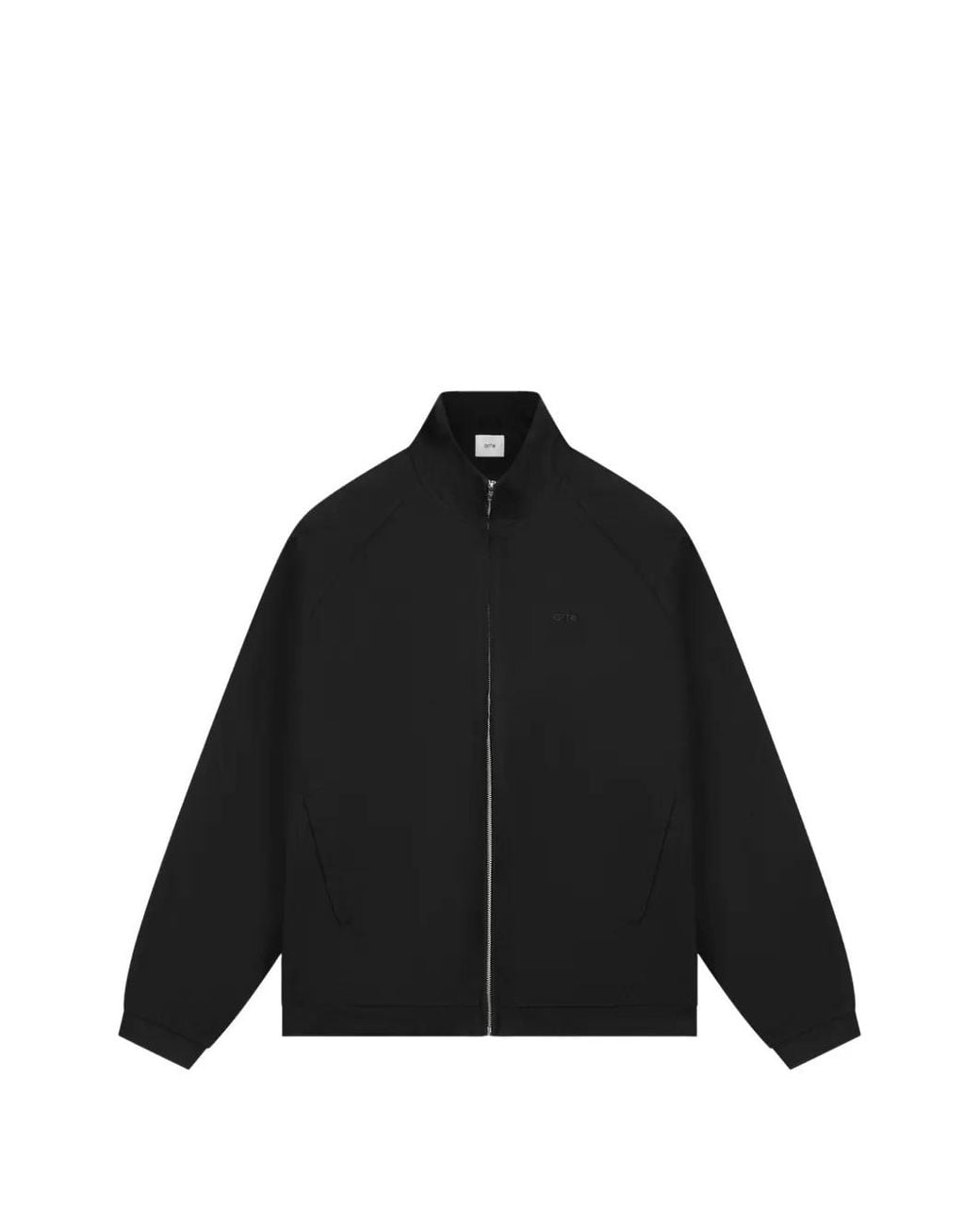 Arte' Black Embroidered-Logo Raglan-Sleeve Jacket for men