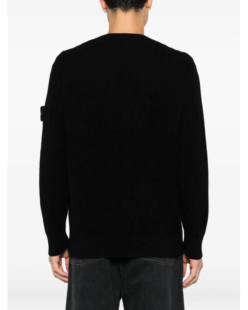 Pull Côtelé À Patch Logo Stone Island pour homme en coloris Black