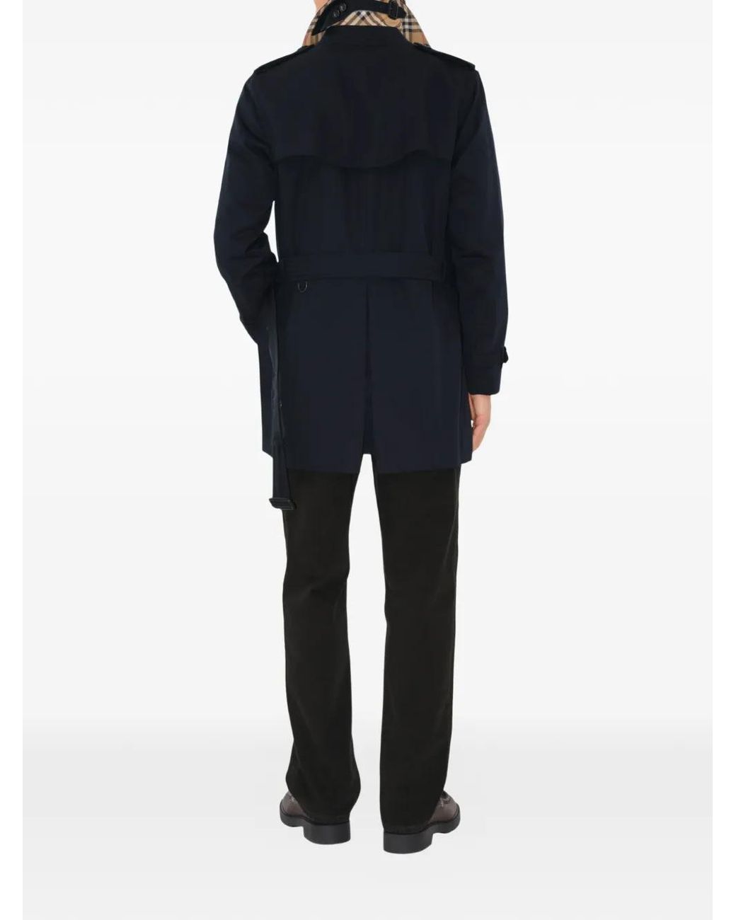 Burberry Blue Short Kensington Heritage Trench Coat for men