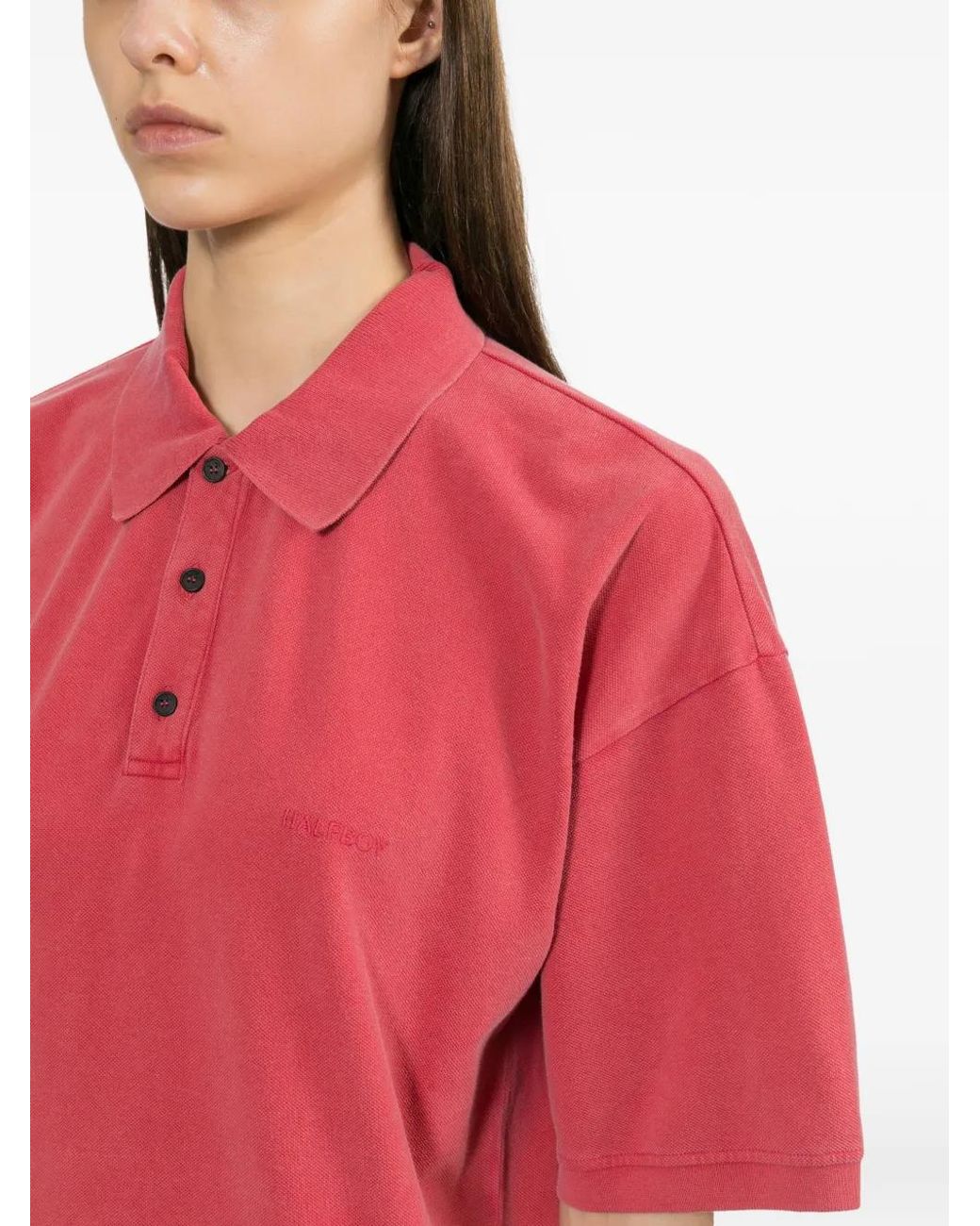 Halfboy Red Ribbed Polo Shirt