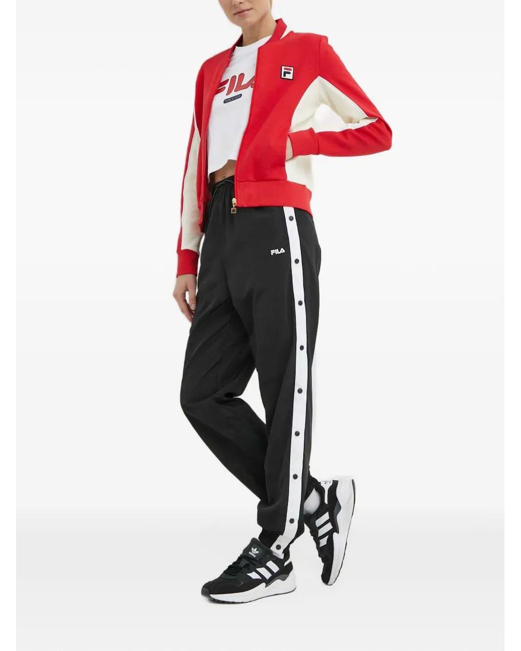 Fila Red Colourblock Zip Sweatshirt
