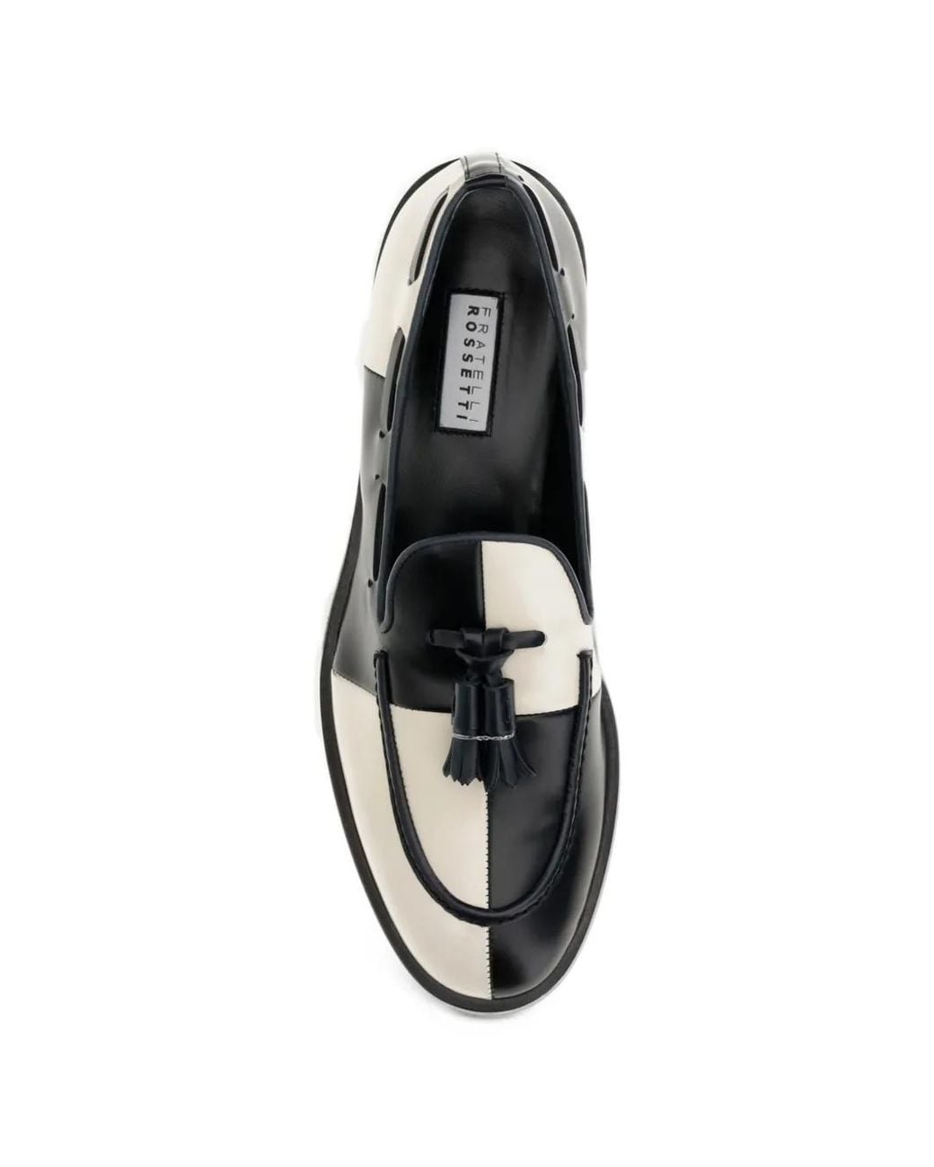 Fratelli Rossetti White Brera Damier Tassel-Detail Colour-Block Loafers