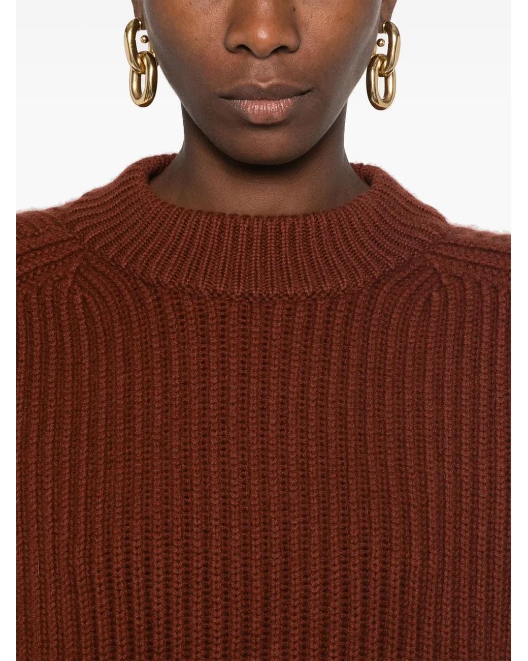 Sofie D'Hoore Brown Pull En Maille Nervurée