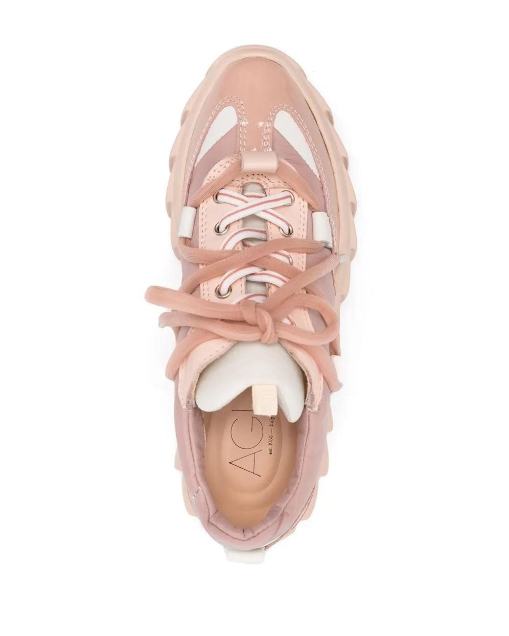 Agl Attilio Giusti Leombruni Pink Blondie Platform Lace-Up Sneakers
