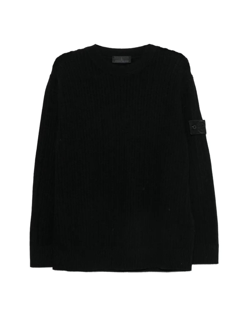 Pull Côtelé À Patch Logo Stone Island pour homme en coloris Black