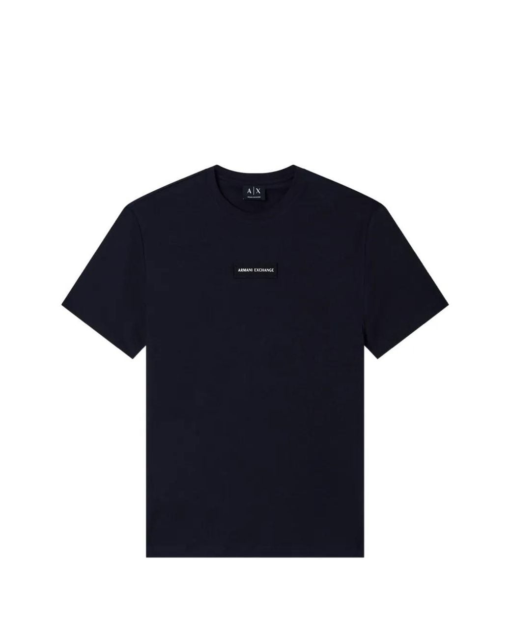ARMANI EXCHANGE Blue T-Shirt À Patch Logo for men