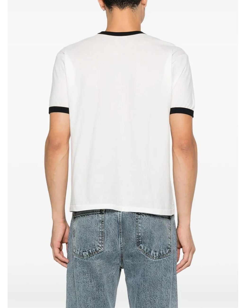 Second/Layer White T-Shirt À Imprimé Graphique for men