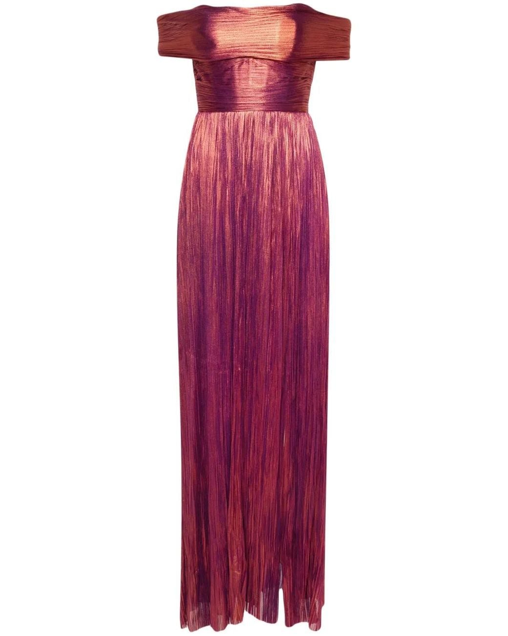 Maria Lucia Hohan Purple Karlie Off-Shoulder Gown