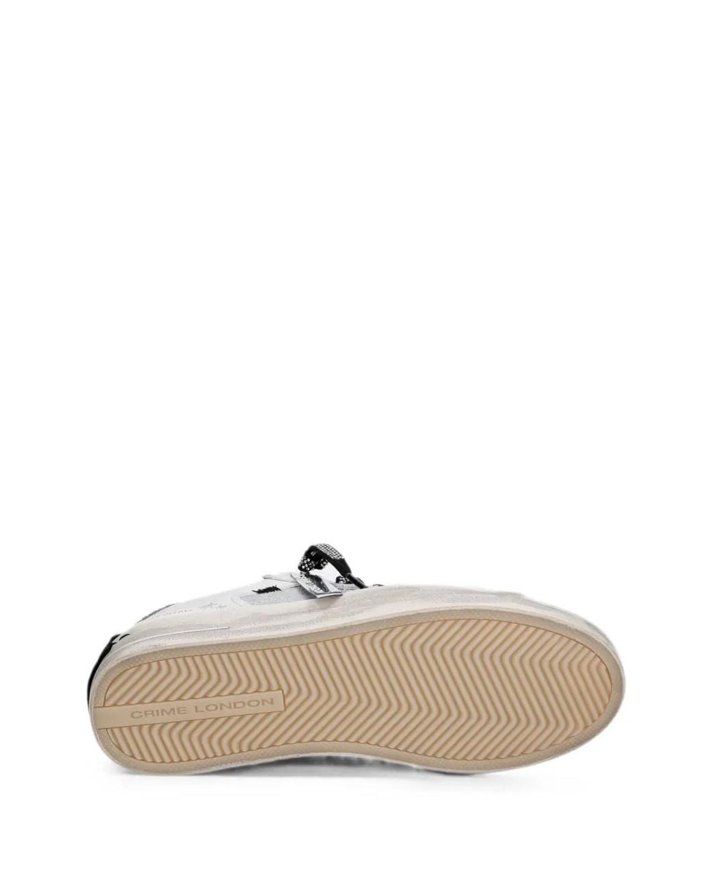 Crime London White Sk8 Deluxe Glitter-Detail Sneakers
