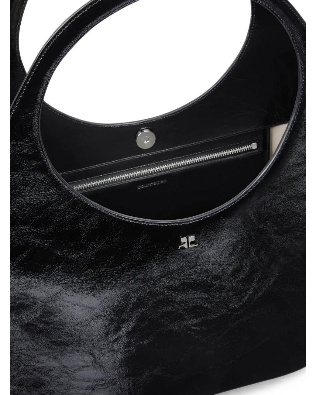 Courreges Blue Maxi Holy Naplack Leather Bag