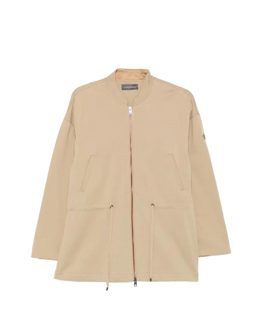 Lorena Antoniazzi Natural Drawstring Zip-Up Jacket