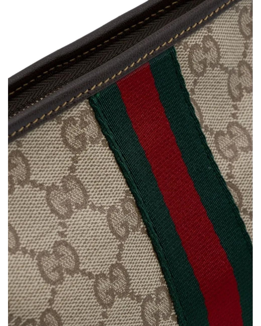 Gucci White Small Pouch With Strap And Web