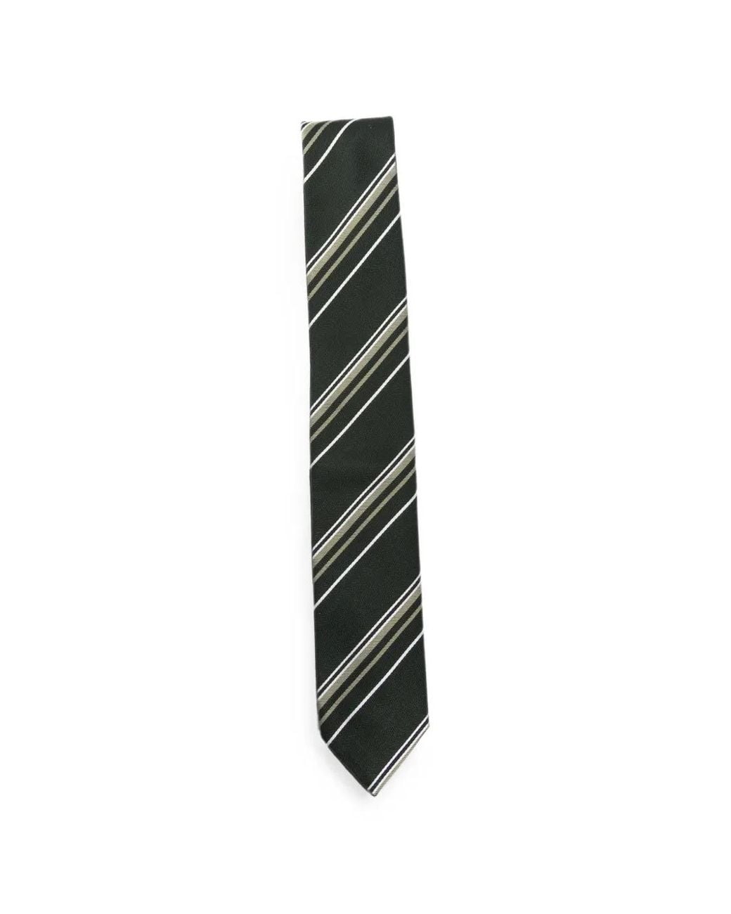Boss White Cravate À Rayures Diagonales for men