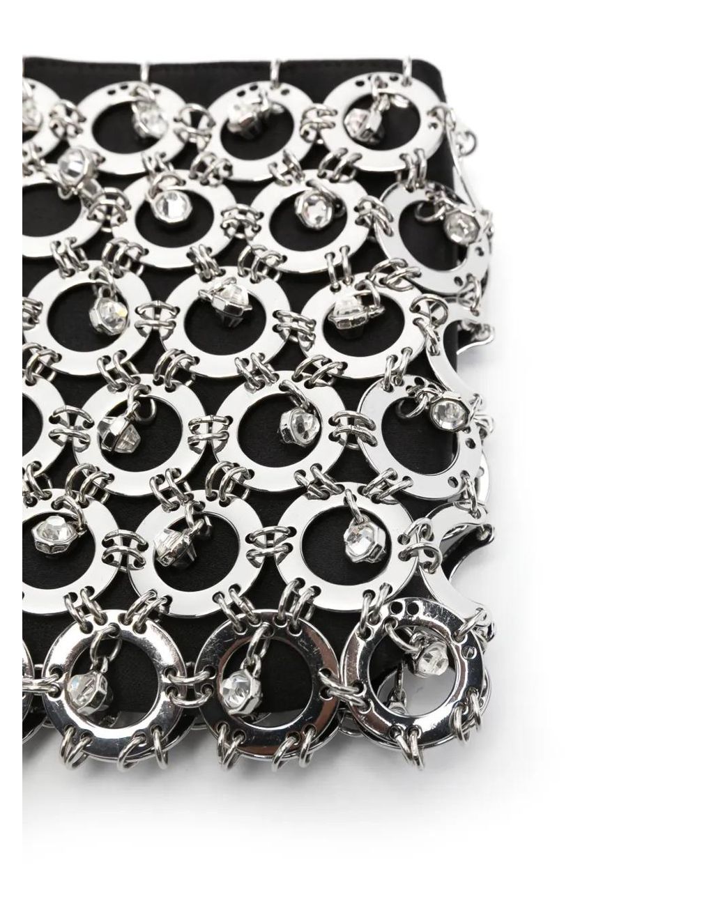Rabanne Black Metal-Disc Clutch Bag