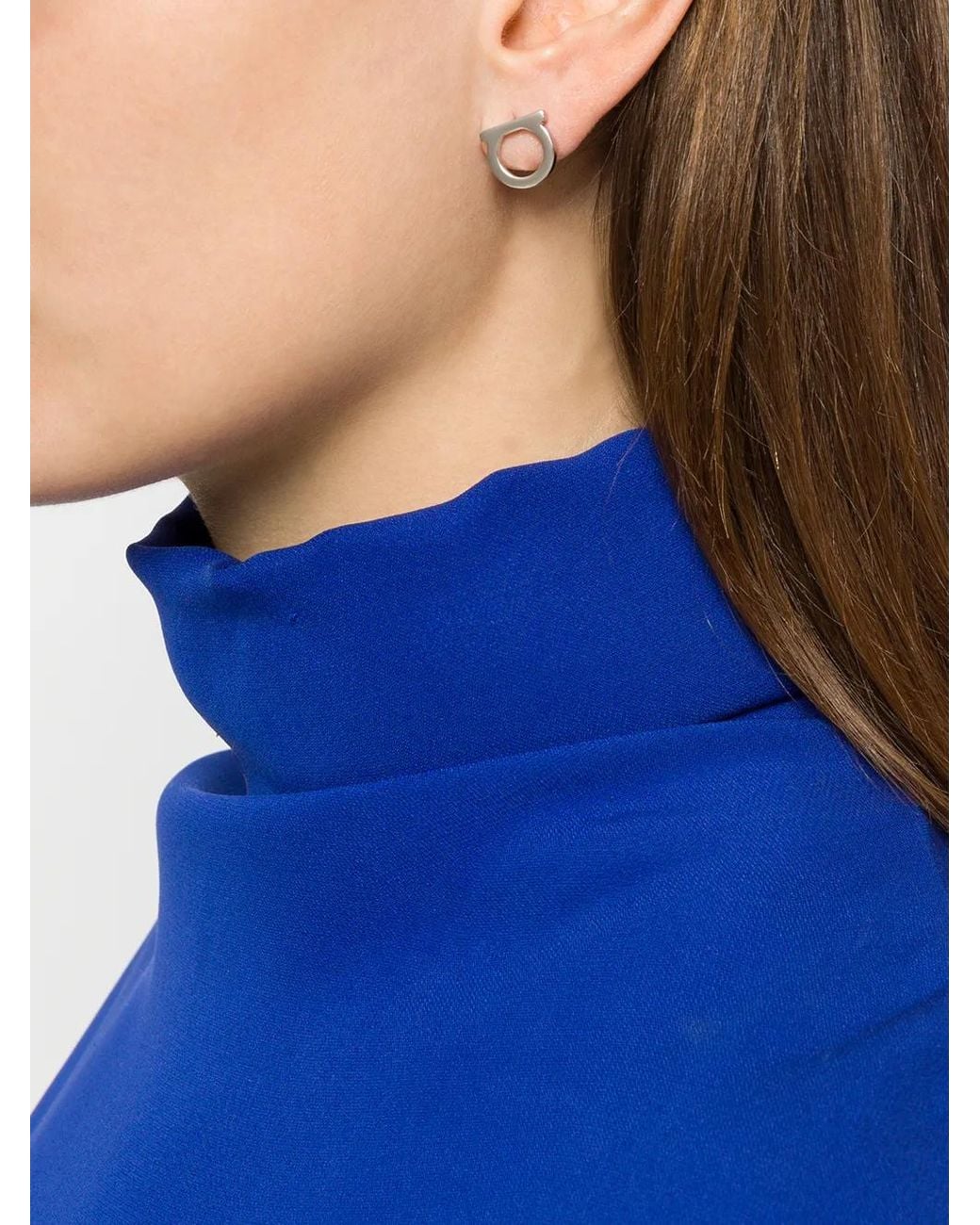 Ferragamo White Gancini Earrings