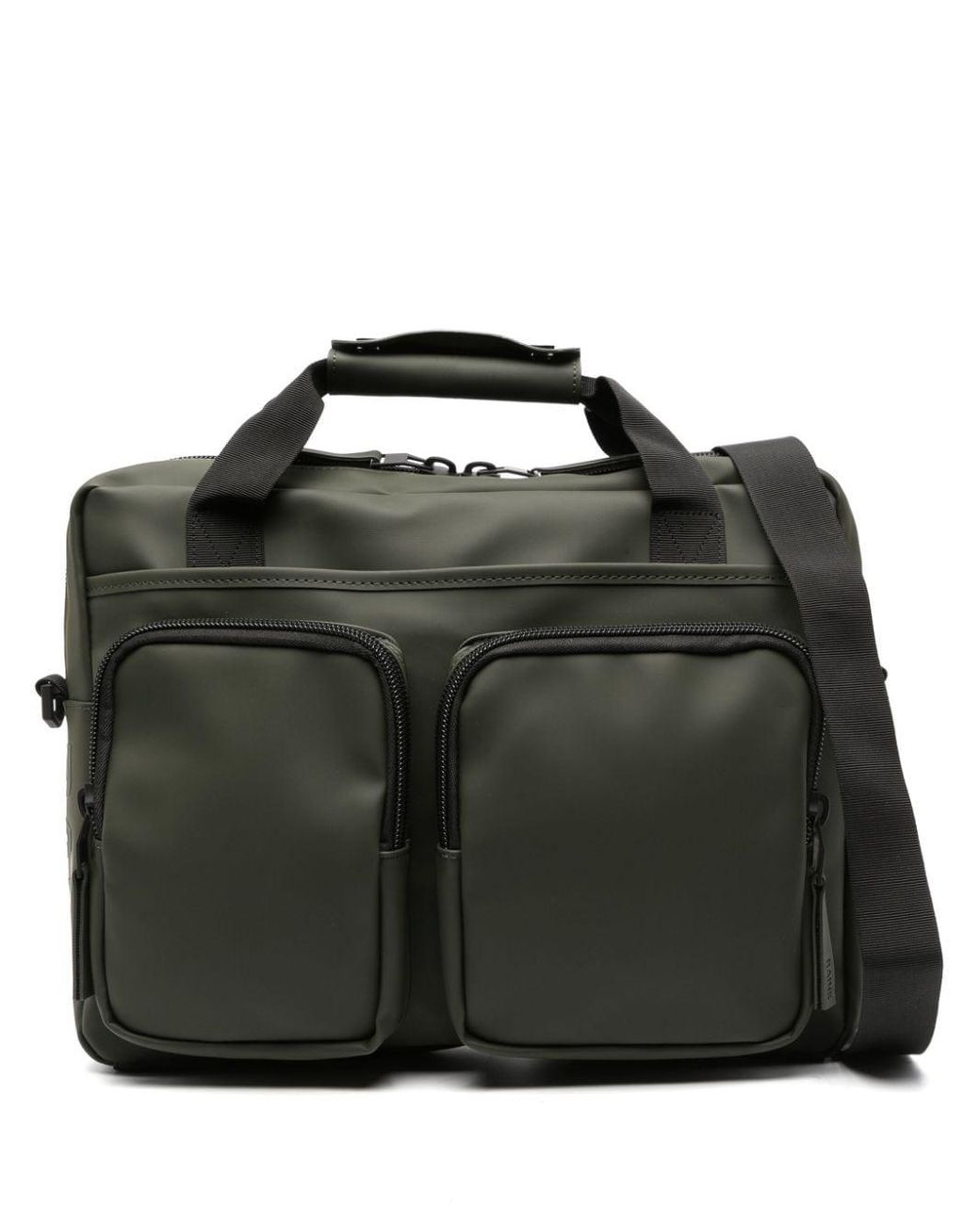 Rains Texel Tech Logo-detail Laptop Bag in Black for Men | Lyst