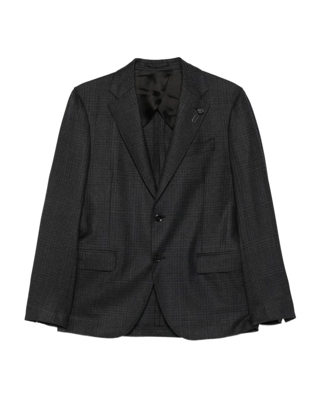 Lardini Wollanzug Mit Karomuster in Black für Herren