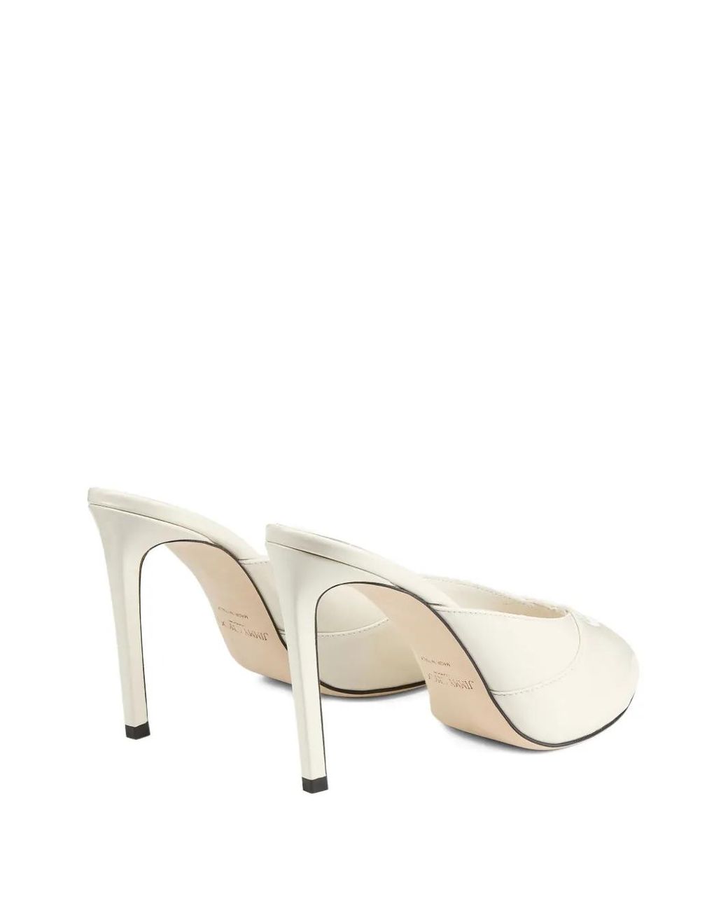 Jimmy Choo White Brigitte Mules 100