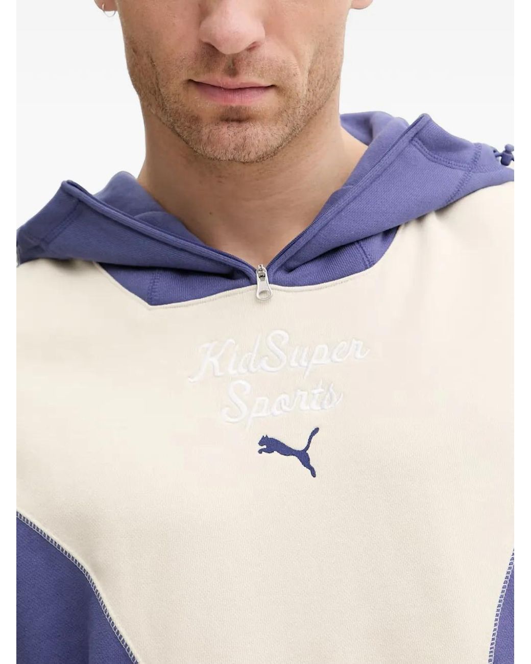 PUMA White X Kidsuper Colour-Block Hoodie for men
