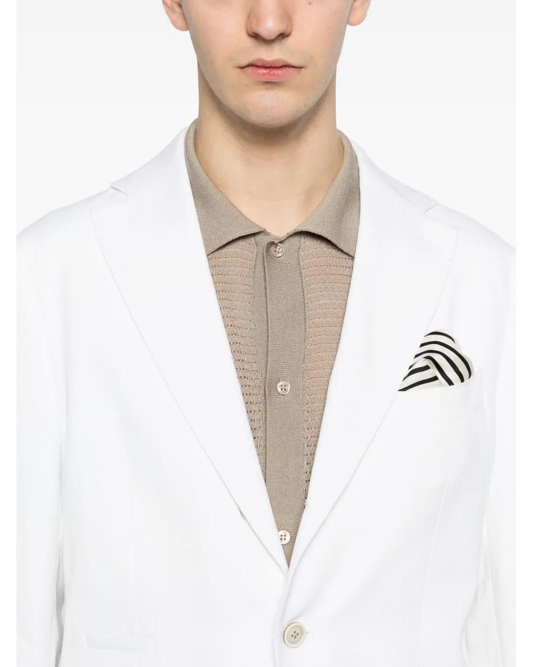 Eleventy White Single-Breasted Pences Suit for men