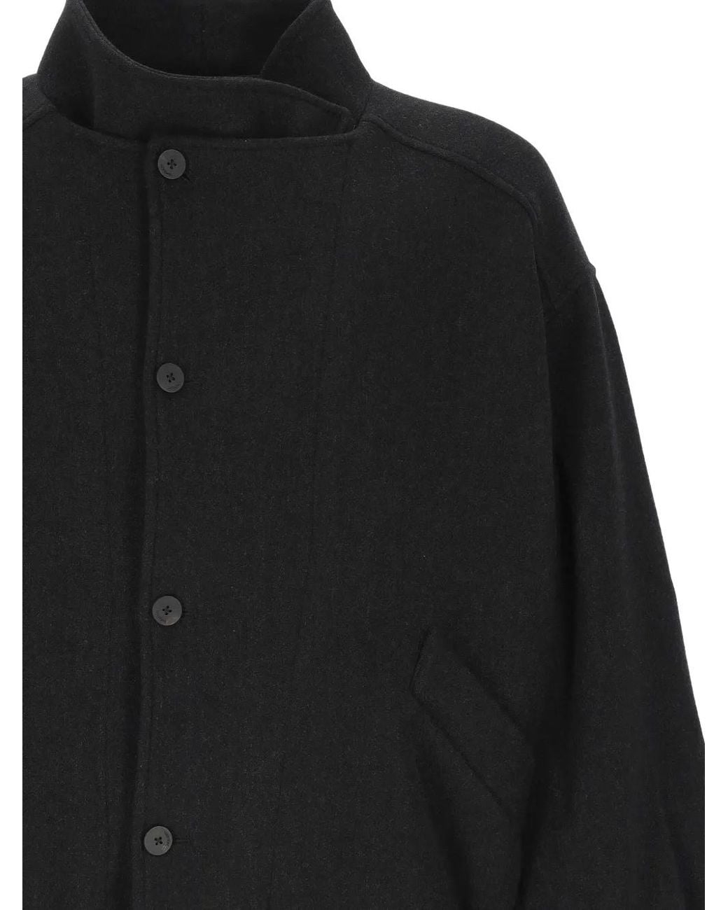Jacquemus Black Funnel-Neck Elasticated-Trim Jacket for men