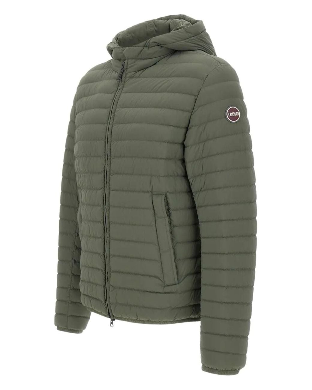 Colmar Green Hooded Horizontal-Quilted Down Jacket for men